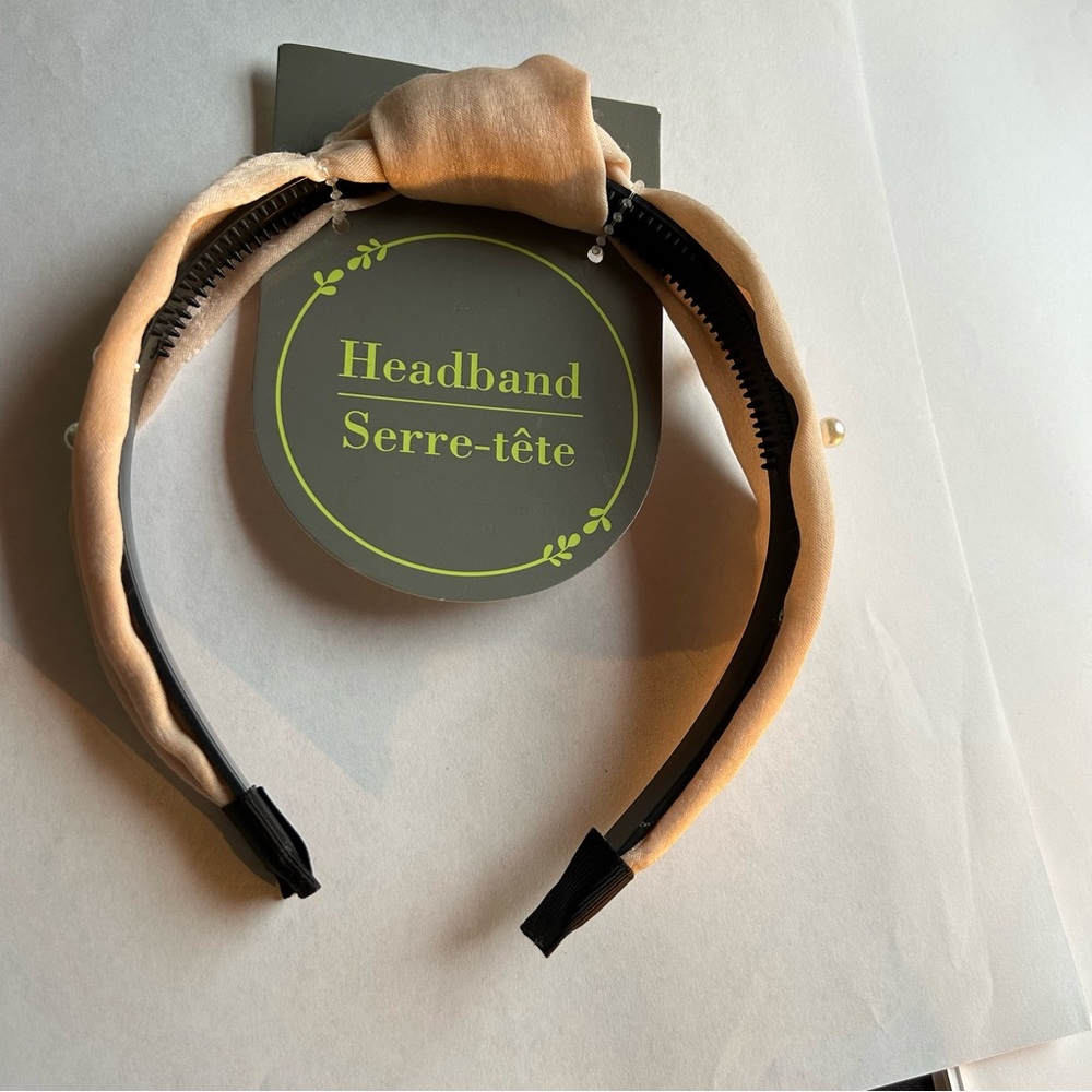 Beige Knotted Headband